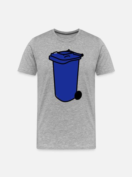 blaue Tonne - Männer Premium Bio T-Shirt - Grau meliert