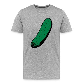 Gurke - Männer Premium Bio T-Shirt - Grau meliert - Vorne - Damien (186cm)