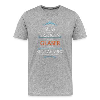 Glaser Beruf - Männer Premium Bio T-Shirt - Grau meliert - Vorne - Damien (186cm)