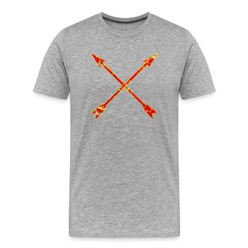 gekreuzte pfeile e 232 - Männer Premium Bio T-Shirt - Grau meliert - Vorne - Damien (186cm)
