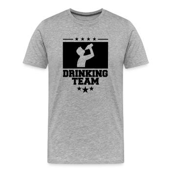wappen cool logo text alkohol bier sau - Männer Premium Bio T-Shirt - Grau meliert - Vorne - Damien (186cm)