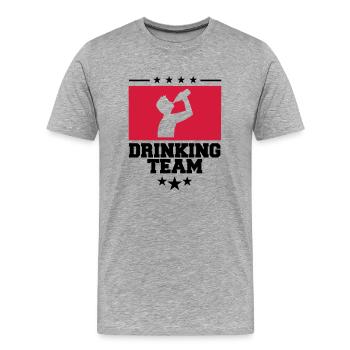 wappen cool logo text alkohol bier sau - Männer Premium Bio T-Shirt - Grau meliert - Vorne - Damien (186cm)