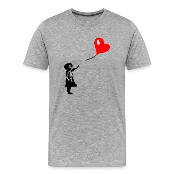 Ballon enfant - T-shirt bio Premium Homme - gris chiné - Devant - Damien (186cm)