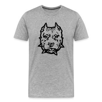pitbull_1 - Men's Premium Organic T-Shirt - heather grey - Front - Damien (186cm)