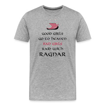Bad Girls Raid With Ragnar - T-shirt bio Premium Homme - gris chiné - Devant - Damien (186cm)