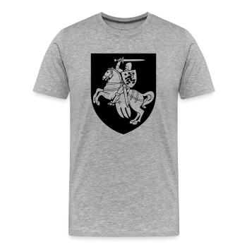 Ritter mit Schild - Wappen - Men's Premium Organic T-Shirt - heather grey - Front - Damien (186cm)