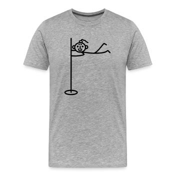 Pole dance Frau - Männer Premium Bio T-Shirt - Grau meliert - Vorne - Damien (186cm)
