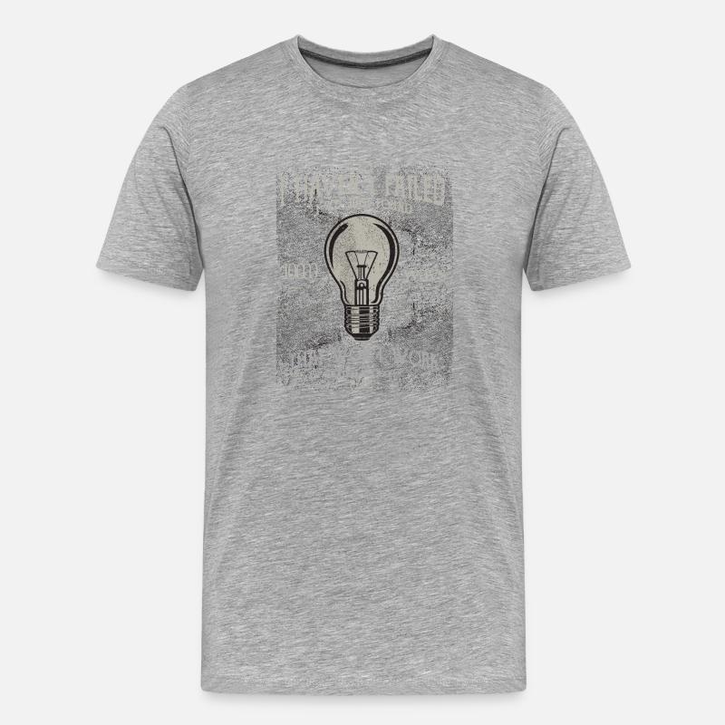 Thomas Edison Glühbirne - Männer Premium Bio T-Shirt - Grau meliert