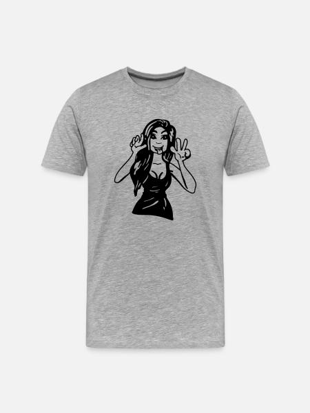 Tinte Frau - Männer Premium Bio T-Shirt - Grau meliert