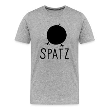 Spatz - Männer Premium Bio T-Shirt - Grau meliert - Vorne - Damien (186cm)