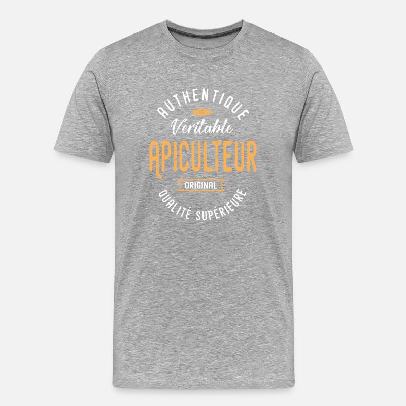 Professionelle Imker-authentische Geschenkzitate - Männer Premium Bio T-Shirt - Grau meliert
