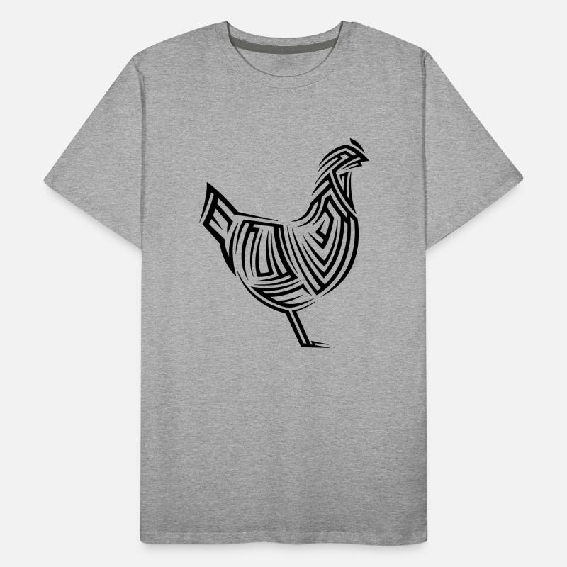 Chicken Tribal Tattoo Men's Premium Organic T-Shirt