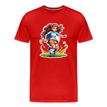 Footballeur / Sport / Terrain de football / Club / FC - T-shirt bio Premium Homme - rouge - Devant - Damien (186cm)