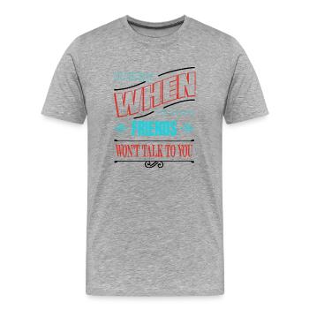 Citation éditeur drôle citation Costume Blogging livres - T-shirt bio Premium Homme - gris chiné - Devant - Damien (186cm)