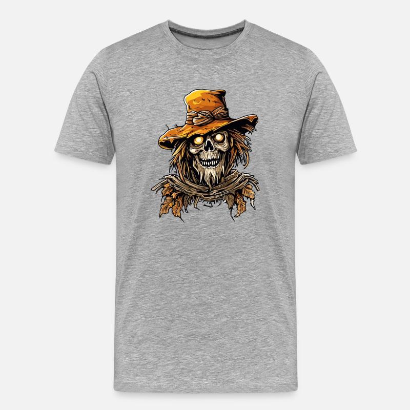 Vogelscheuche / Erntehelfer / Maisfeld / Feld - Männer Premium Bio T-Shirt - Grau meliert