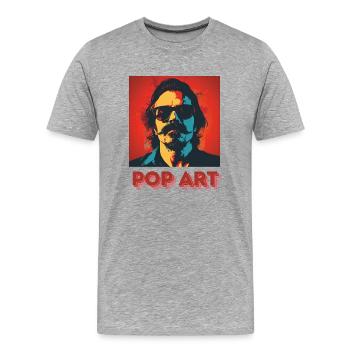 Pop Art - Männer Premium Bio T-Shirt - Grau meliert - Vorne - Damien (186cm)