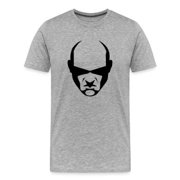 balded head - Men's Premium Organic T-Shirt - heather grey - Front - Damien (186cm)