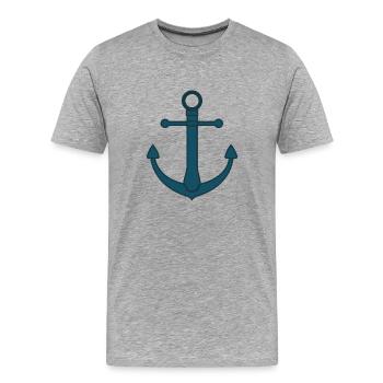 ancre - T-shirt bio Premium Homme - gris chiné - Devant - Damien (186cm)
