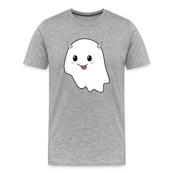 Design Halloween fantôme coquin - T-shirt bio Premium Homme - gris chiné - Devant - Damien (186cm)