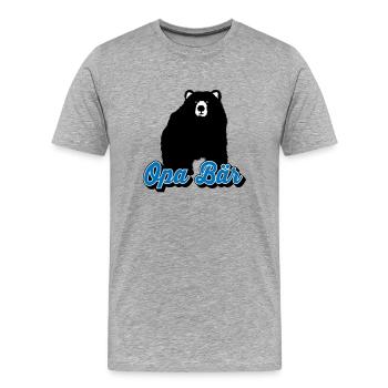 Opa Bär Bester Opi Großvater | Farben änderbar - Männer Premium Bio T-Shirt - Grau meliert - Vorne - Damien (186cm)