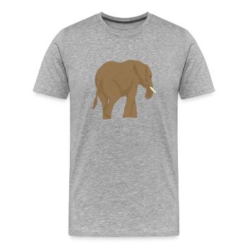 Elefant braun, Afrikanische Tiere - Männer Premium Bio T-Shirt - Grau meliert - Vorne - Damien (186cm)