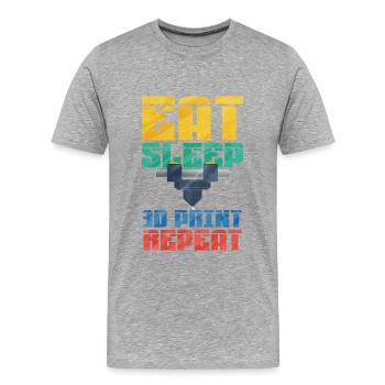 3D Printing - Men's Premium Organic T-Shirt - heather grey - Front - Damien (186cm)