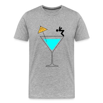 Pool Party | Cocktail Springer - T-shirt bio Premium Homme - gris chiné - Devant - Damien (186cm)