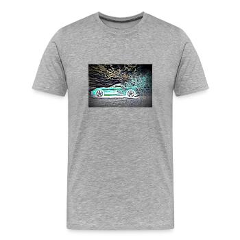 Sports car Neon - Men's Premium Organic T-Shirt - heather grey - Front - Damien (186cm)