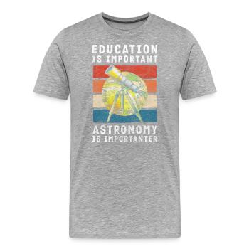 Universum Galaxie Hobby - Männer Premium Bio T-Shirt - Grau meliert - Vorne - Damien (186cm)