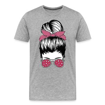 Rétro Rockabilly Girl Cadeau - T-shirt bio Premium Homme - gris chiné - Devant - Damien (186cm)