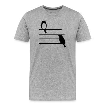 Moineaux - T-shirt bio Premium Homme - gris chiné - Devant - Damien (186cm)