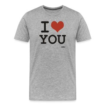 i love you (I love you) by wam - Men's Premium Organic T-Shirt - heather grey - Front - Damien (186cm)