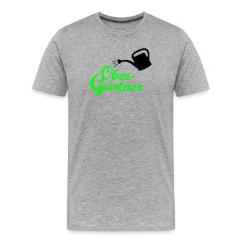 Obergärtner Giesskanne - Männer Premium Bio T-Shirt - Grau meliert - Vorne - Damien (186cm)