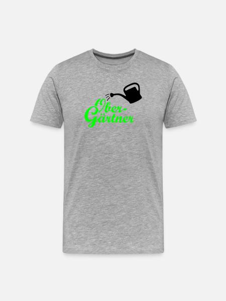 Obergärtner Giesskanne - Männer Premium Bio T-Shirt - Grau meliert