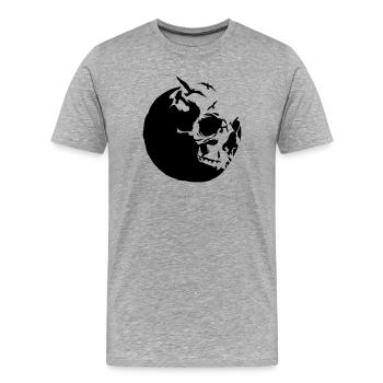 killing moon skull mond - T-shirt bio Premium Homme - gris chiné - Devant - Damien (186cm)