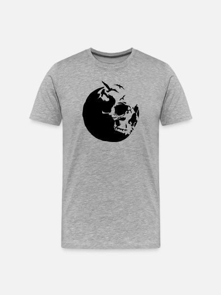 killing moon skull mond - Men's Premium Organic T-Shirt - heather grey