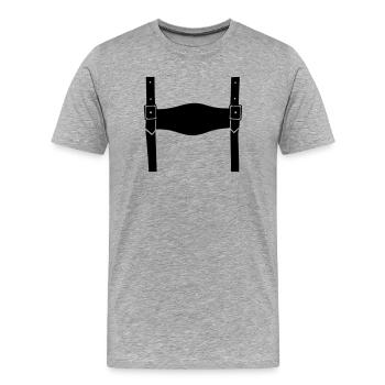 Lederhose - Männer Premium Bio T-Shirt - Grau meliert - Vorne - Damien (186cm)