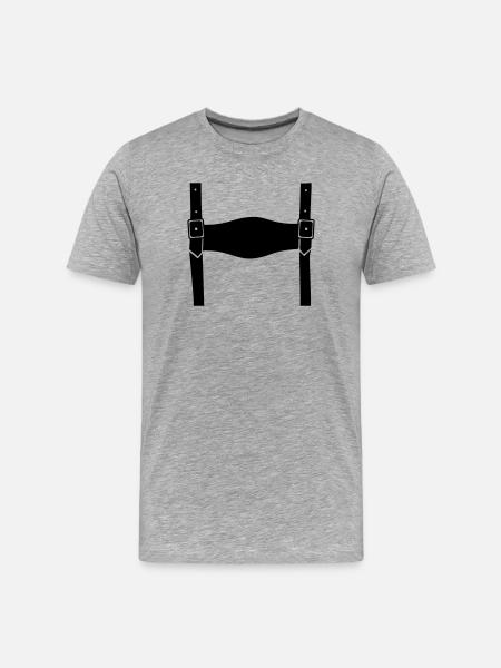 Lederhose - Männer Premium Bio T-Shirt - Grau meliert
