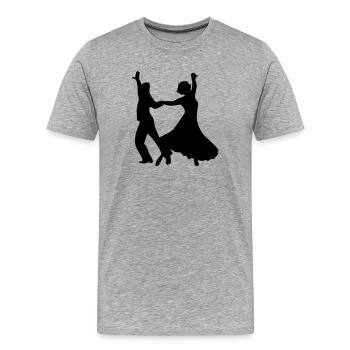 danse de danse de couples de danse - T-shirt bio Premium Homme - gris chiné - Devant - Damien (186cm)