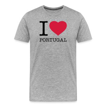 I LOVE PORTUGAL - T-shirt bio Premium Homme - gris chiné - Devant - Damien (186cm)