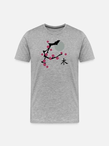 The Cherry blossom - Men's Premium Organic T-Shirt - heather grey