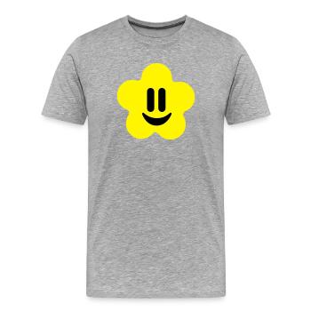 flower power smiley - Men's Premium Organic T-Shirt - heather grey - Front - Damien (186cm)