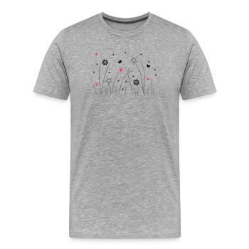 grashalme - Männer Premium Bio T-Shirt - Grau meliert - Vorne - Damien (186cm)