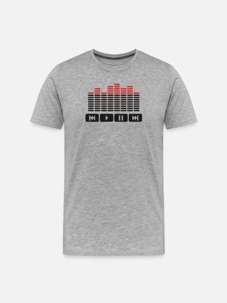 Equalizer audio player dj - T-shirt bio Premium Homme - gris chiné