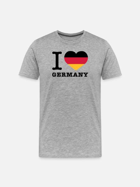 I love Germany - Männer Premium Bio T-Shirt - Grau meliert