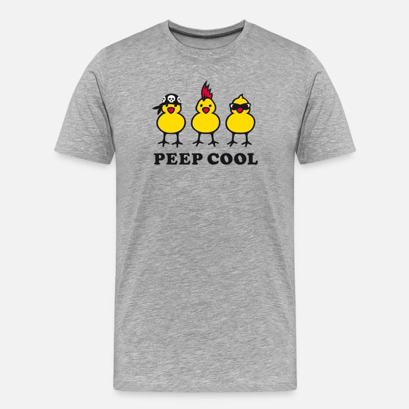 Peep Cool - Männer Premium Bio T-Shirt - Grau meliert