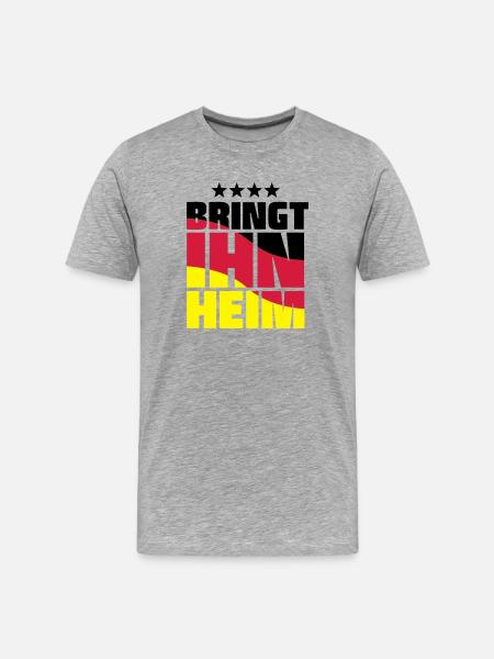 bringt ihn heim! WM pokal - Männer Premium Bio T-Shirt - Grau meliert