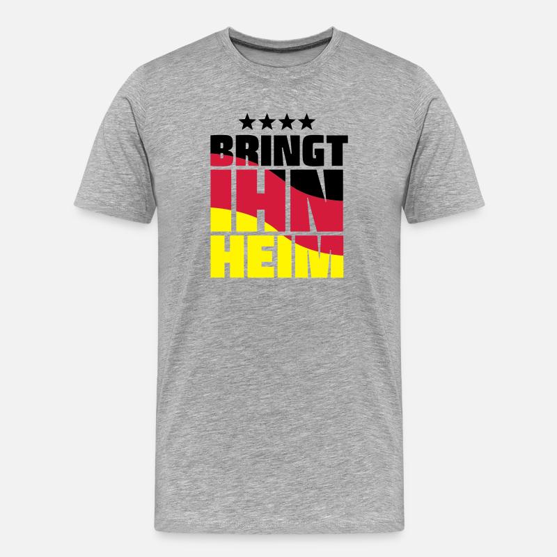 bringt ihn heim! WM pokal - Männer Premium Bio T-Shirt - Grau meliert