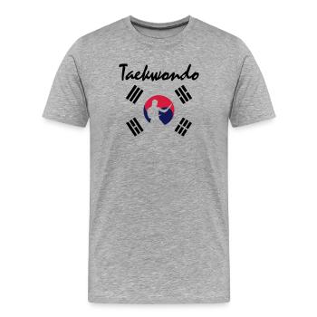 taekwondo_5 - Männer Premium Bio T-Shirt - Grau meliert - Vorne - Damien (186cm)