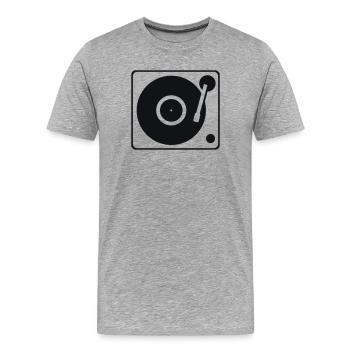 tourne-disque - T-shirt bio Premium Homme - gris chiné - Devant - Damien (186cm)